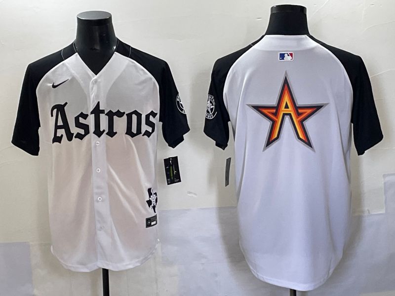 Men 2025 Houston Astros Blank White Black Five generations Joint Name Nike MLB Jersey style 7